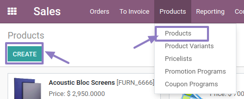 Products Odoo 2